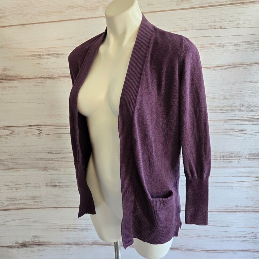 Sonoma Dark Plum Purple Open Cardigan sz Small